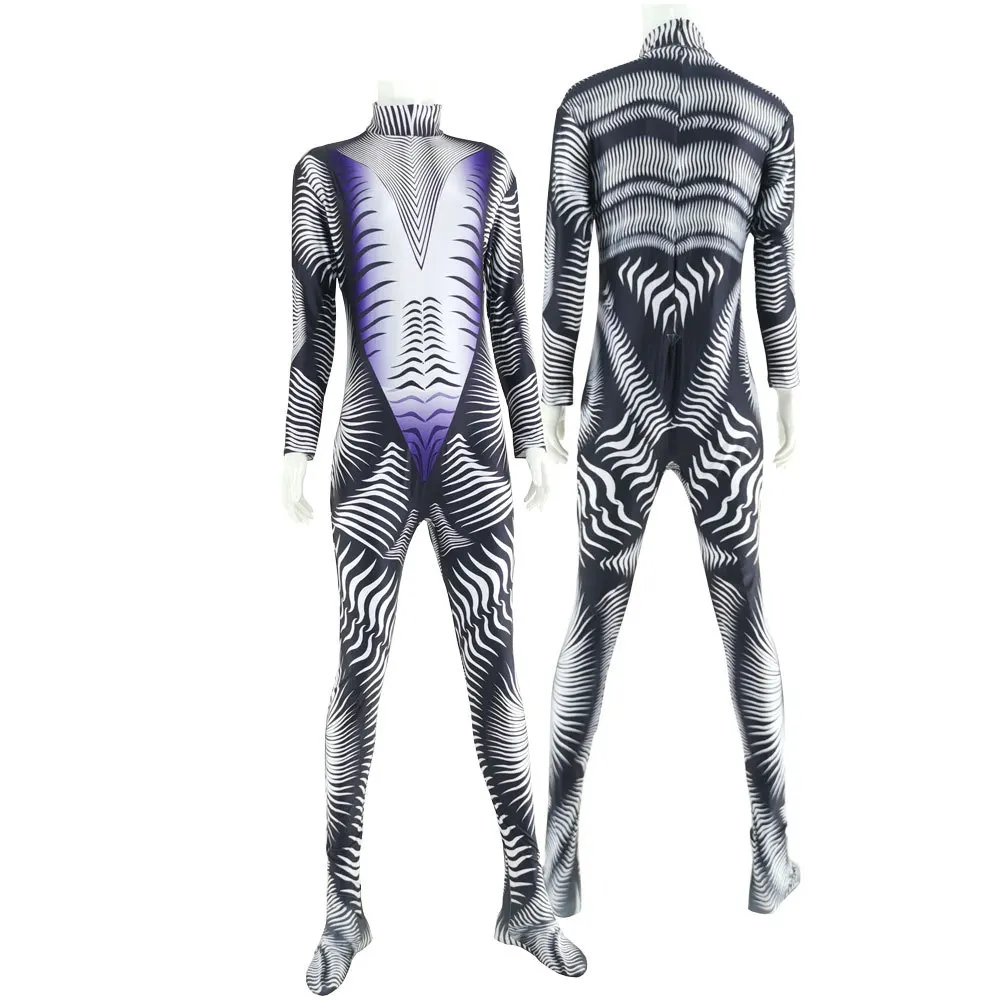 Mew Halloween Kostüm für Frau 3D Spandex Superhero Cosplay Kostüm Zentai Bodysuit Anzug Overalls Heißer Verkauf