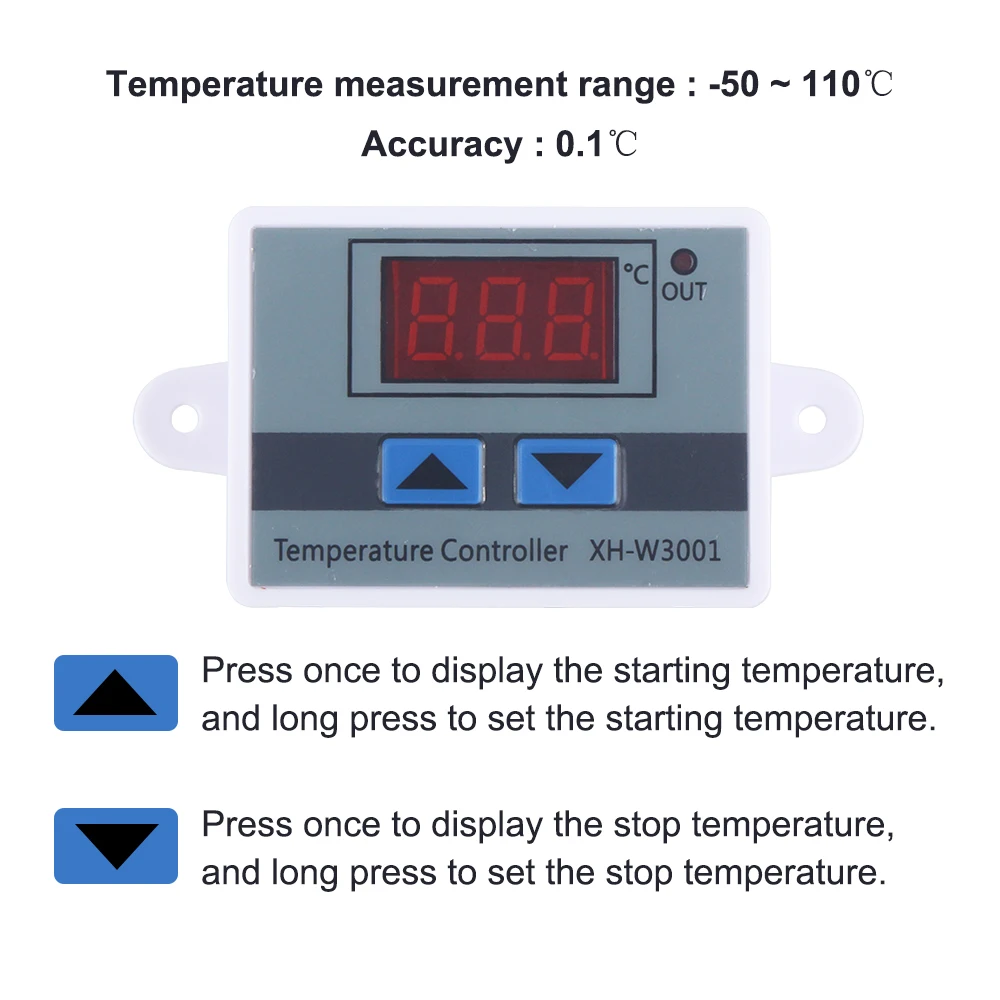 12/24/220V W3001 Digital Control Temperature Microcomputer Thermostat Switch Thermometer New Thermoregulator