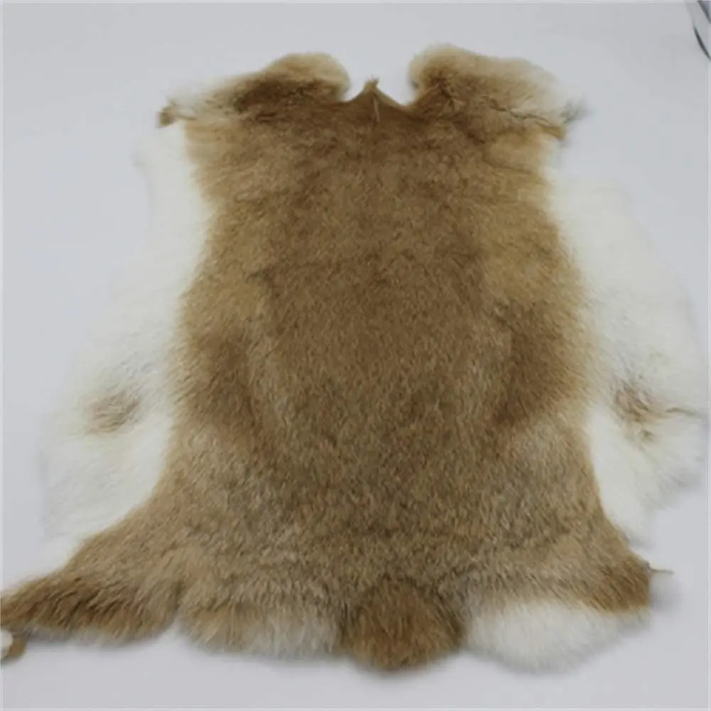 Fluffy Leather Fur Pelts for Home Decoration, Natural Real Rabbit Fur, Sewing Accessories, 2 Pieces