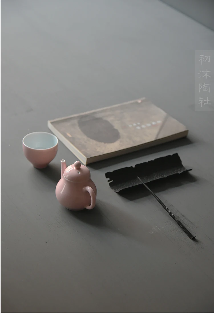 ★At the beginning of the manual spray carmine mini little teapot pink xi shi pot a pot of a cup