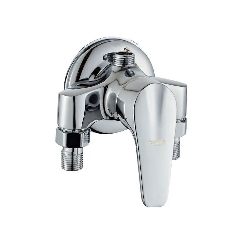 Copper Ming-mounted Shower Faucet Cold and Hot Triangle Shower Solar Water Heater Mixing Valve 4 Points Faucet