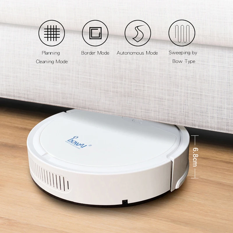 bowAI Litter Robot Ideal For Pet Hair，Hard Floor and Low Pile Carpet High Quality Intelligent Robot Vacuum Cleaner