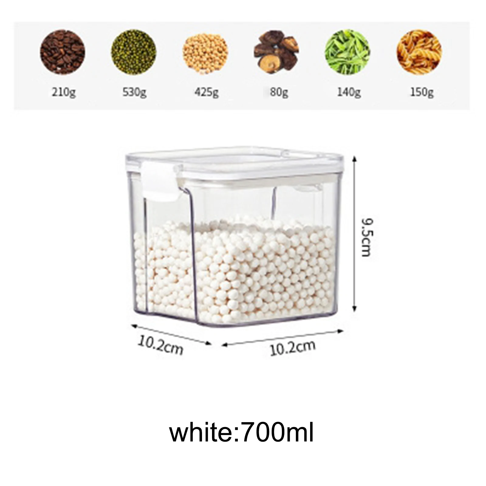 Food Storage Box Container Kitchen Organizer Transparent Sealed Cans Jars Food Storage Box With Lid 700/1300/1800ML