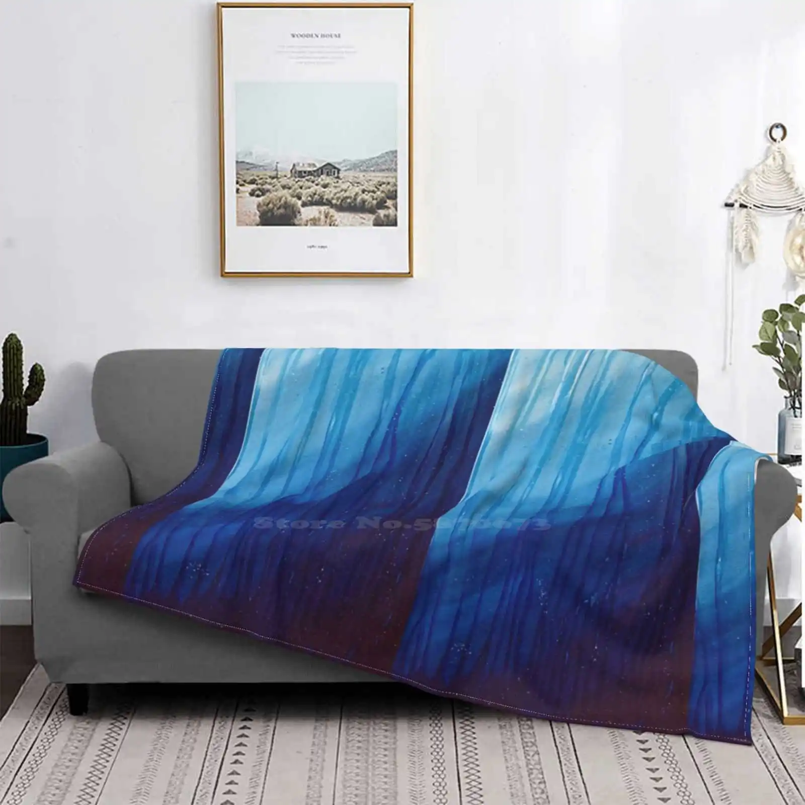 Untitled 4 Super Warm Soft Blankets Throw On Sofa/Bed/Travel Water Ocean Waves Sea Current Ripple Abstract Ambient Deep Sea