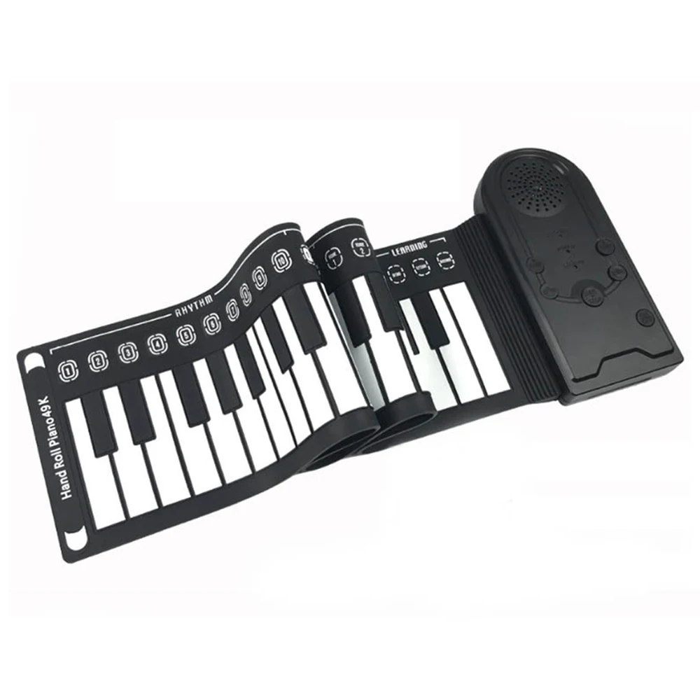 Portable Thickened Folding 49-key Hand-Rolled Piano Special Electronic Piano Artifact for Children Beginners and Music Lovers