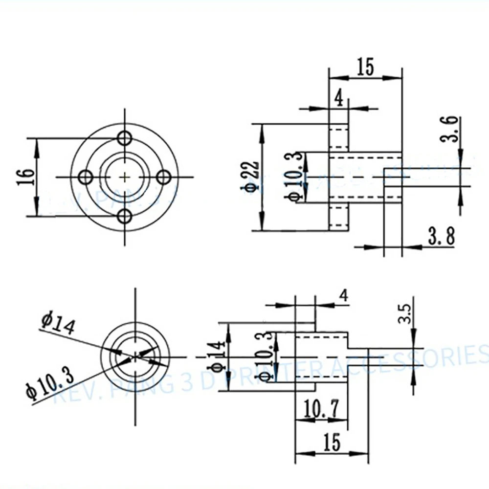 T8 Anti Backlash Dado Caricato A Molla Eliminazione Gap Dado Per 8 millimetri Acme Filettato Canna di Piombo FAI DA TE Dado In Ottone CNC 3D Parti Della Stampante
