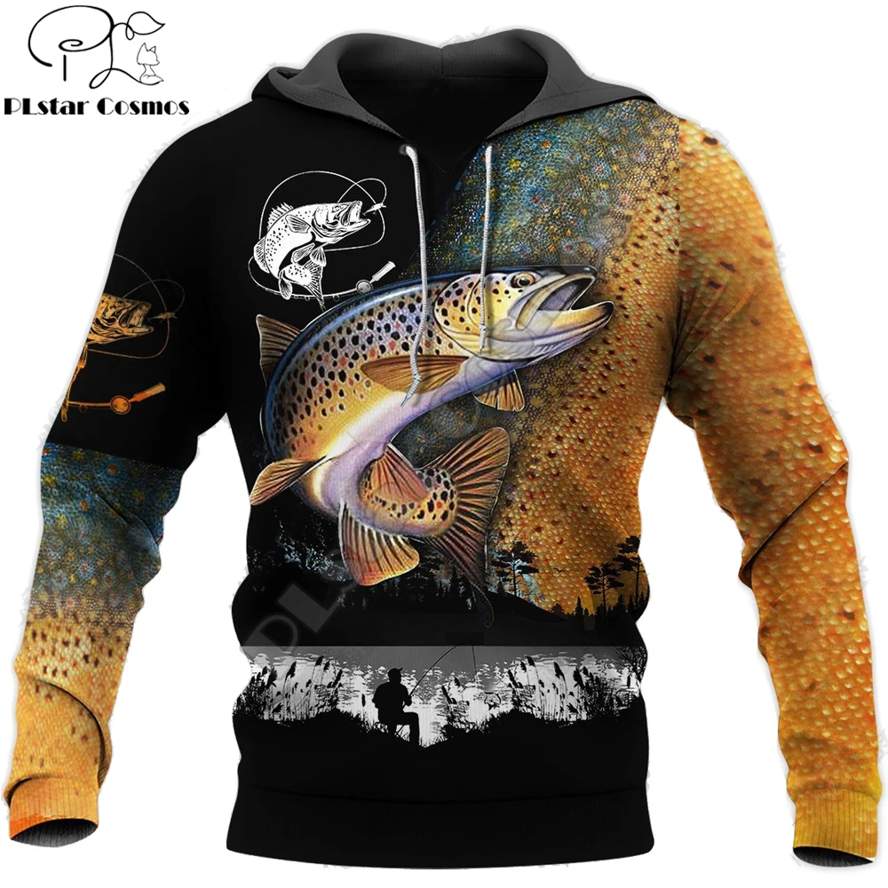 

Trout Fishing 3D Printed Mens Hoodie Harajuku Streetwear autumn hoodies Sweatshirt Unisex Casual Jacket Tracksuits DW0133