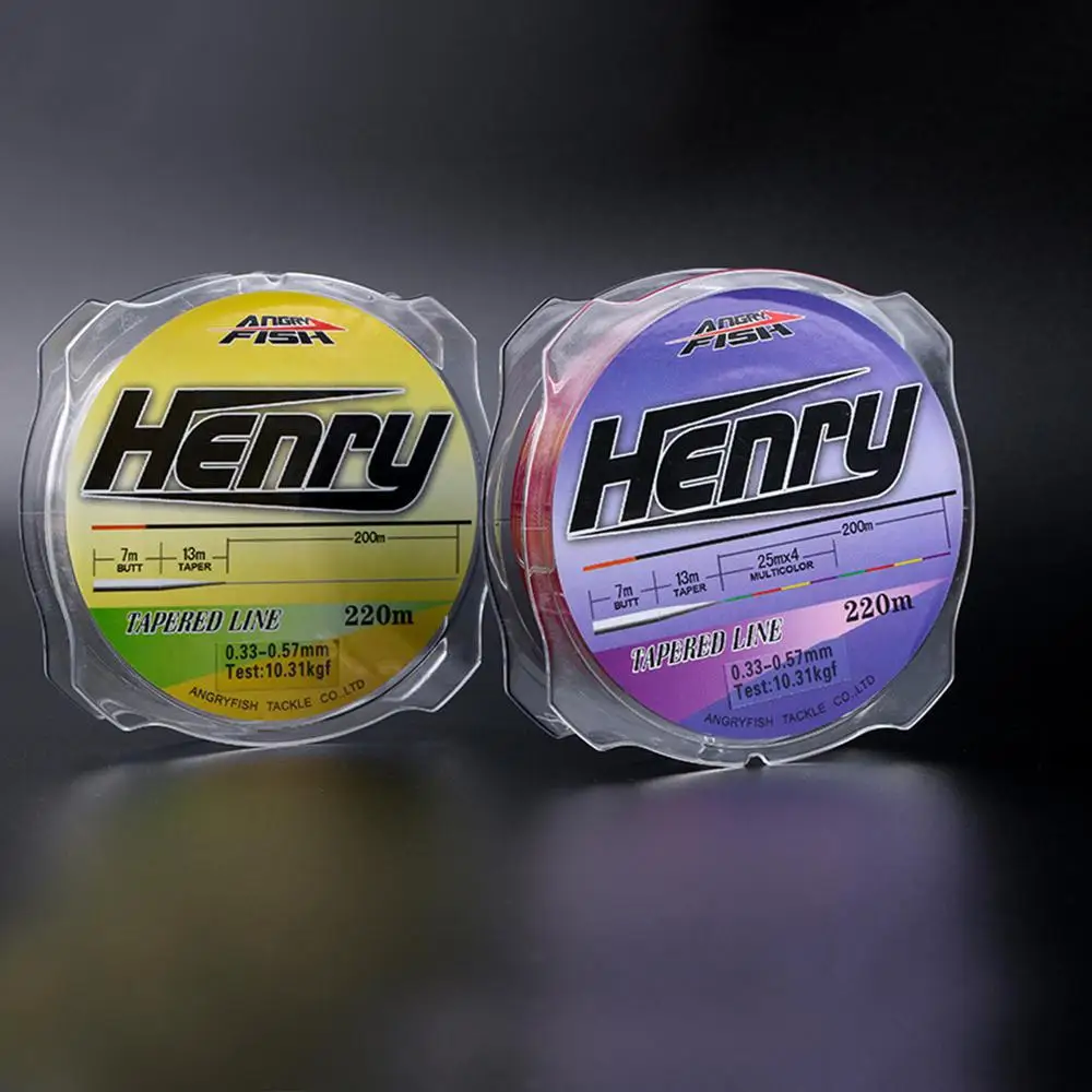 Sport Fishing Line Nylon Tapered Line 220m Henry Series Popular Strong Strength Line Winter Fishing Accessories