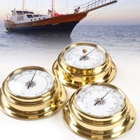 2025 New 4pcs/set Thermometer Hygrometer Barometer Watch Clock Copper for Shell Zirconium Marine for Weather Station 4 Inch