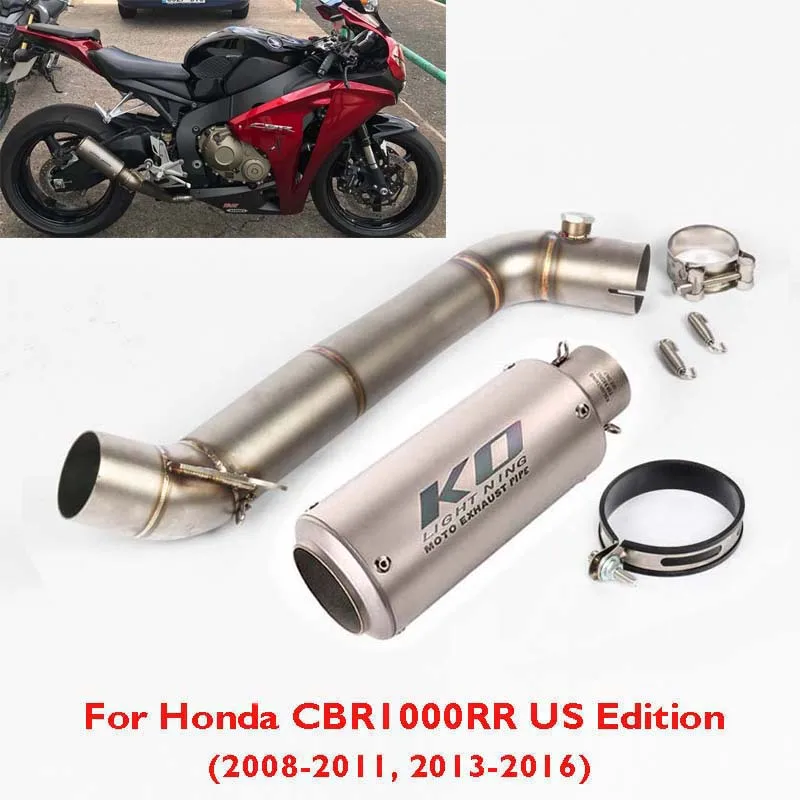 

Motorcycle Slip on CBR1000RR Exhaust Muffler Silencer Tip Pipe Middle Connect Link Tube for Honda CBR1000RR 2008-2011 2013-2016