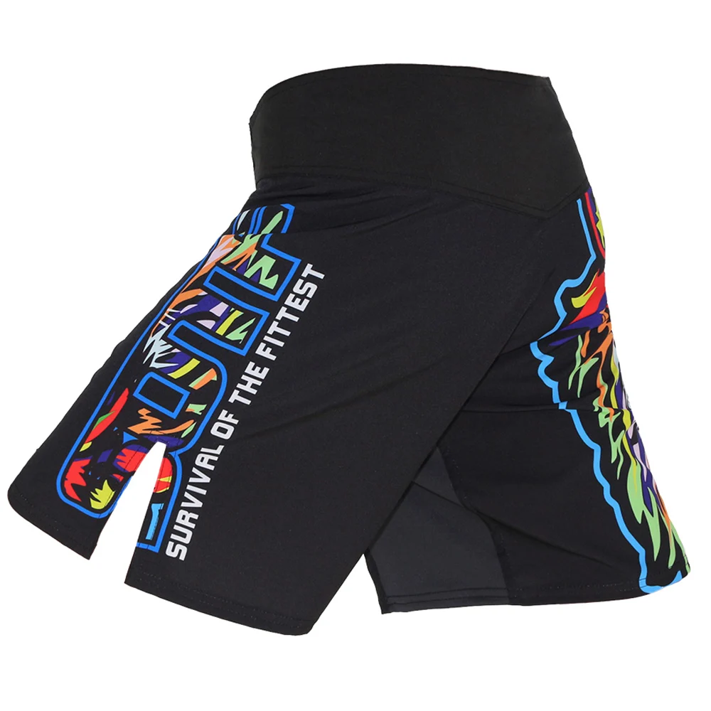 SOTF Color Tiger Print Breathable Fitness Ferocious mma shorts Fighting Tiger muay thai boxing shorts kickboxing sanda short mma