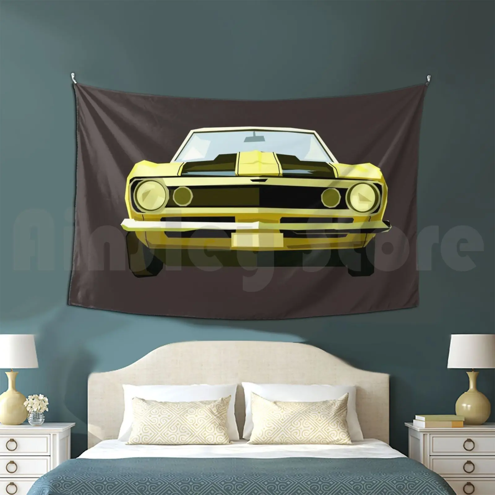 Tapestry Camaro Hat Camaro 67 Camaro Car Old Vintage Bumblebee Oldstyle Classic Yellow