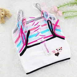 3PCS Girls Thin Strap Cotton Student Girl Underwear Summer Vest-style Small Sling Bra 7-14 Years Training Bra