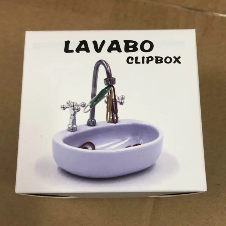 Lavabo Clip Box Water Zwembad Modellering Clipbox Paperclip Opbergdoos Magnetische Kantoorbenodigdheden Clips Dispenser Paperclip Houder