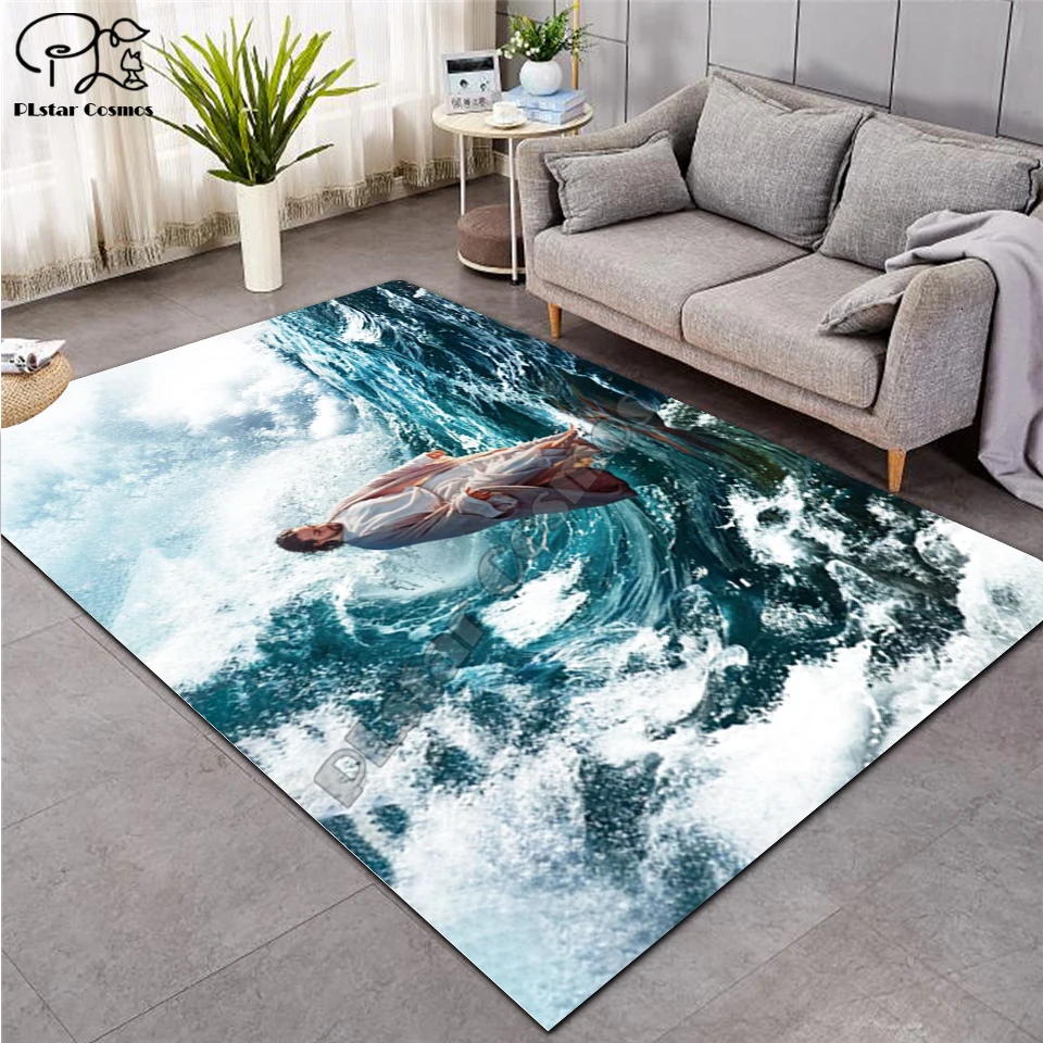 

Jesus mats kids 3D Printed Carpet Hallway Doormat Anti-Slip Bathroom Carpets Kids Room Absorb Water Kitchen rug