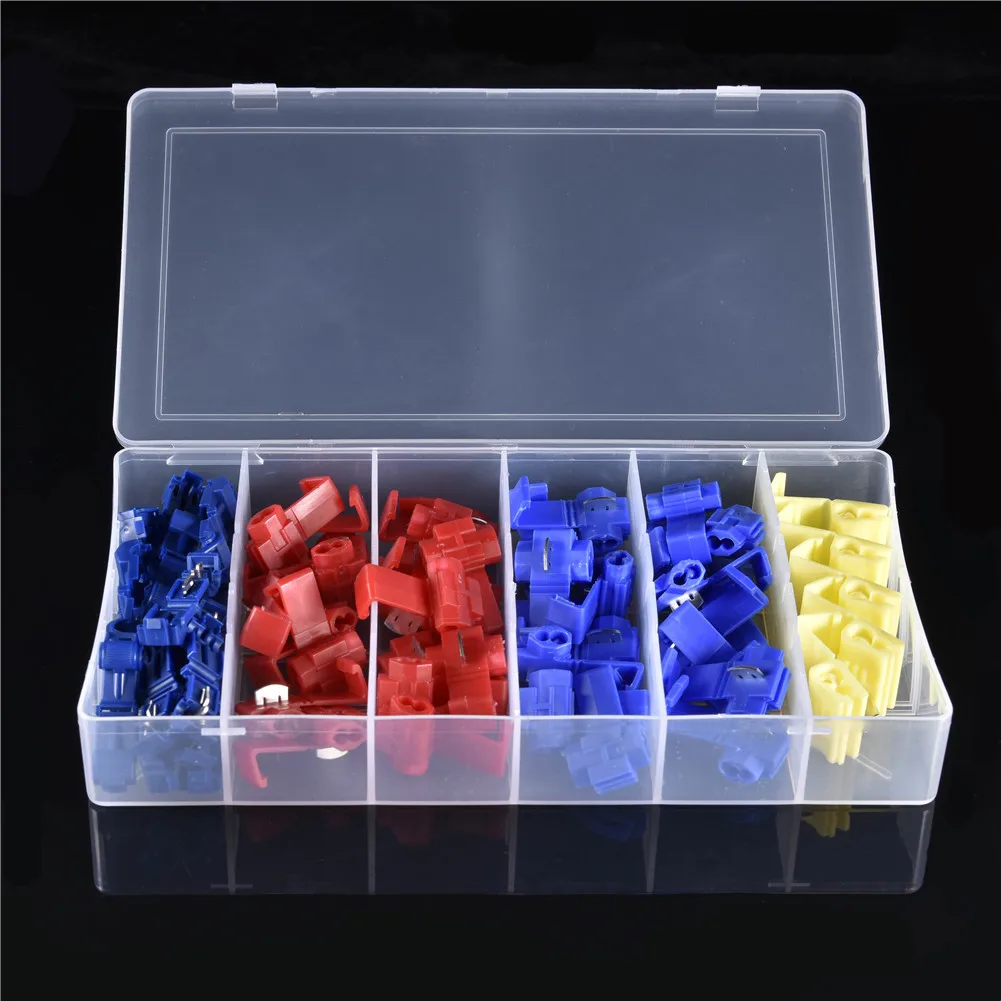 65PCS Free Break Cable Clip Cable Buckle Connector Five-In-One Suit Lock Splice Wire Joint Crimp Terminals