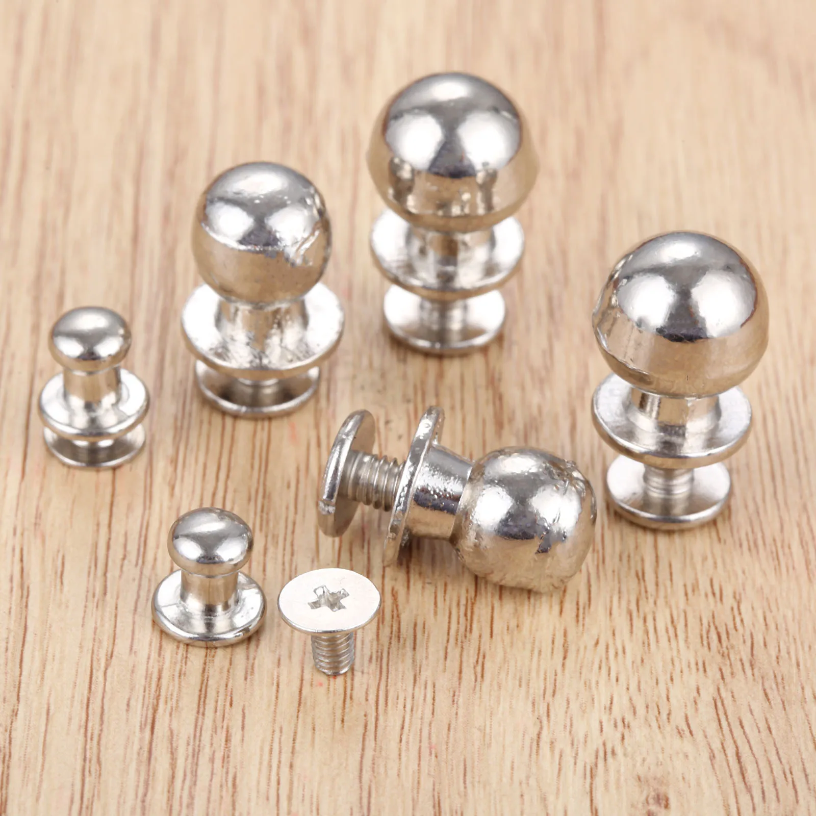 5/10pcs Mini Silver Knobs Round Handles Pulls Single Hole Drawer Vintage Decor Cabinet Chest Kitchen Solid Alloy Bathroom Home
