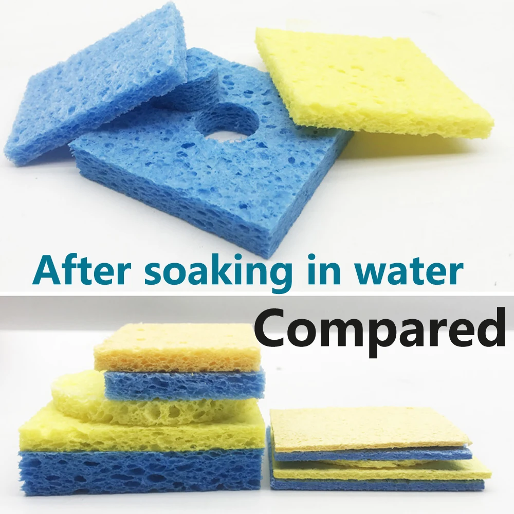 5/10Pcs Yellow/Blue  High temperature resistance Cleaning Sponge Cleaner for Enduring Electric Welding Soldering Iron