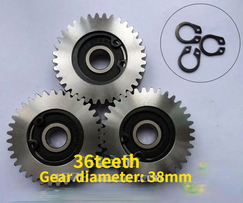 

3pcs Car Electric Bicycle Vehicle Gear Lithium Trolley Steel Metal Gear Wheel Bearing 608Z 8MM Inner Hole 23/27/28/31/36 teeth