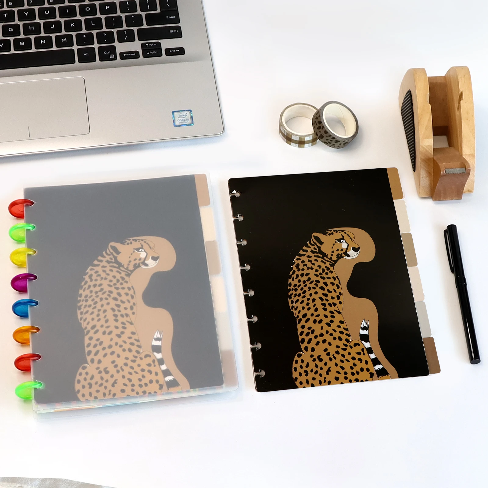 Mushroom Buckle Binder Index Dividers Cartoon Cheetah Pattern Daily Plan Bookmark Index Notebook A5 Size Flipchart Divider