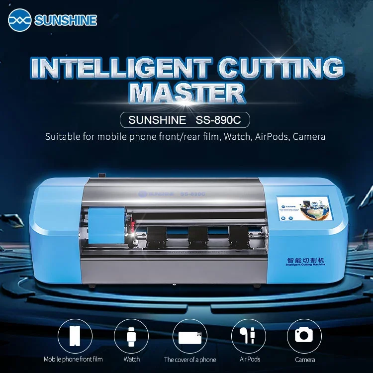 SS-890C Auto Film Cutting Machine For Phone LCD Screen Protect Glass Back Cover With Flexible Hydrogel Films