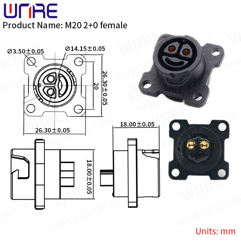 Scooter Scoket E-Bike Battery Connector 30-50A IP67 M20 Electric Bike Charging Port Socket Waterproof Plug Batteries