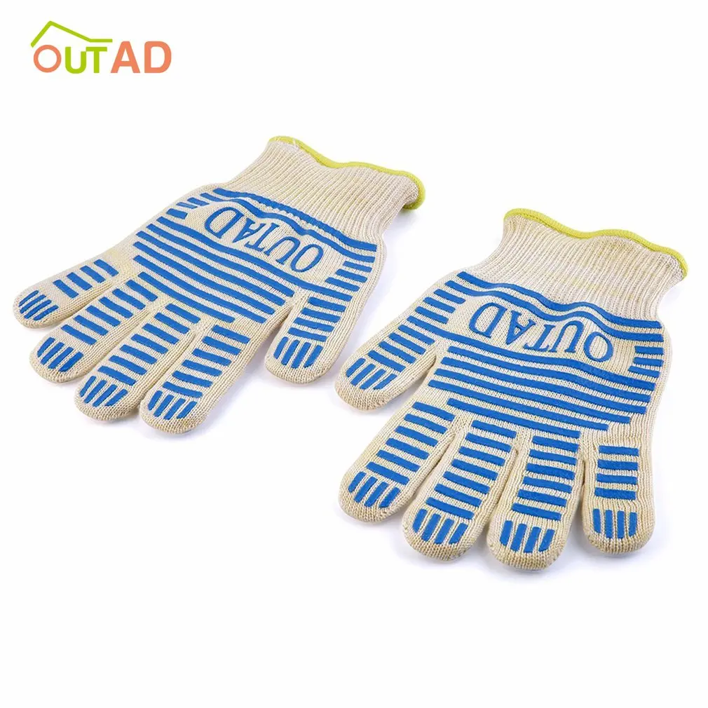 Outad Heat Resistant Gloves 26/35Cm Outad Heat-Resistant Gloves Heat Resistant Waterproof Bbq Set 5 Finger Gloves