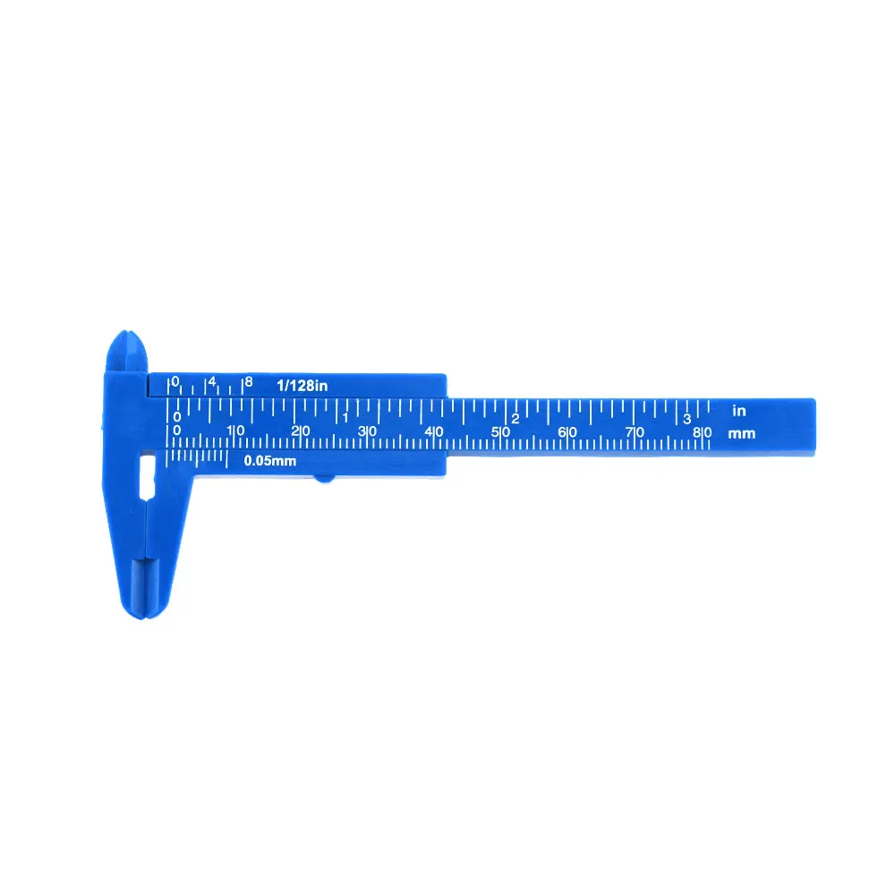 1PCS Mini 0-80mm Double Rule Scale Plastic Vernier Caliper Measuring Student DIY Measure Tool For Metalworking Woodworking