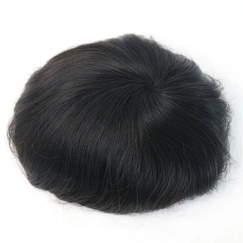 Men Hair Toupee System Natural Looking 100% European Human Hair Toupee French Lace With PU Replacement System Wig For Man Remy