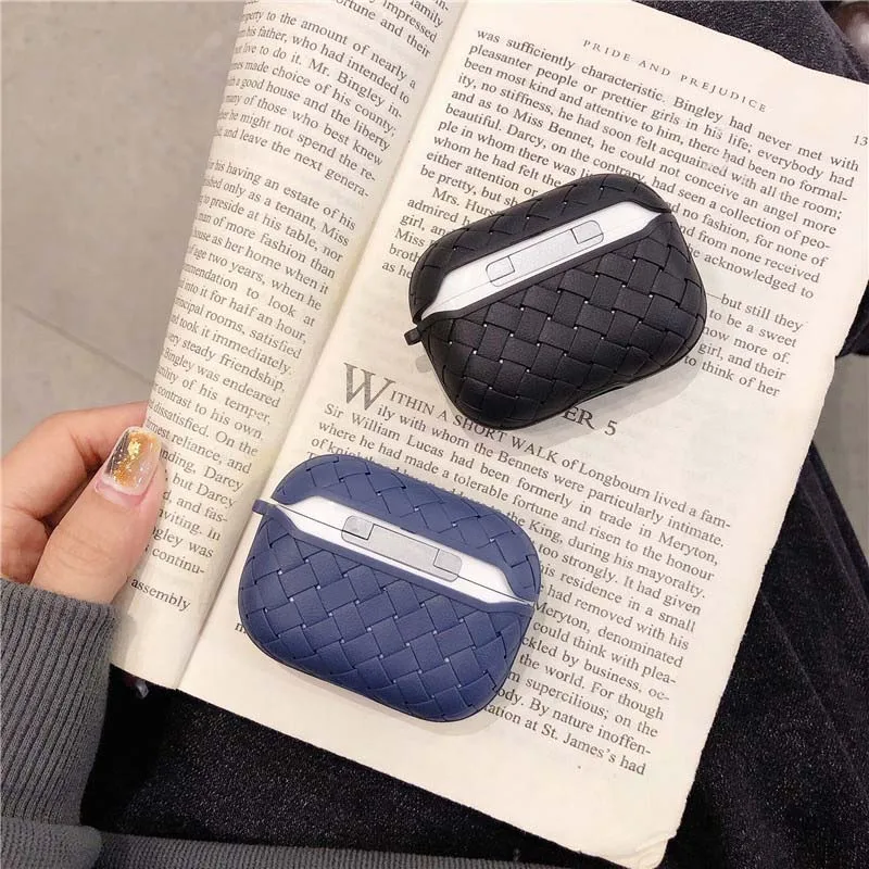 Knit Weave Style Case For airpods Pro 3 Cover Wireless ear phone airpod Case Carabiner Soft TPU air pod 3 Case