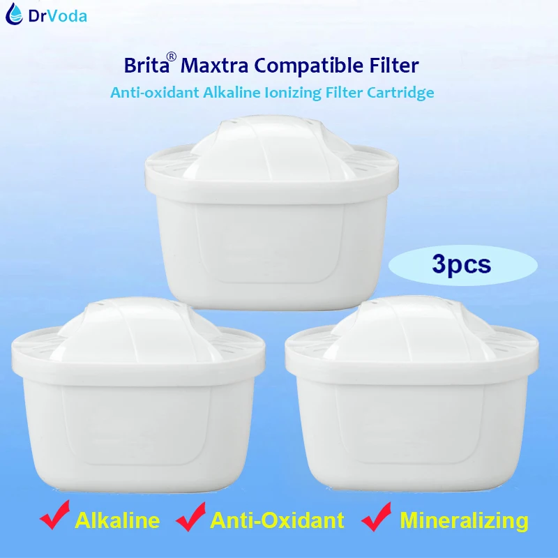 

3Pack Brita Maxtra Plus Water Filter Anti-oxidant Mineral Alkaline Ionizing Water Filter Brita Cartridge for Maxtra Type Pitcher