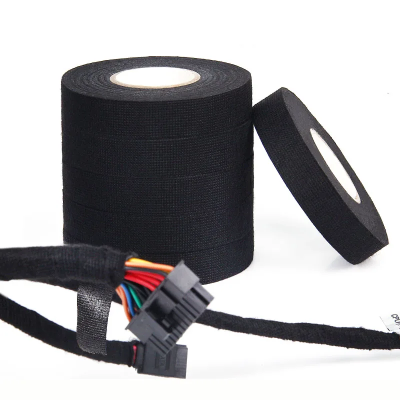 New Adhesive Cloth Tape For Cable Harness Wiring Loom Width 9 / 15/ 19/ 25/ 32 mm Length15M Car Velvet Wiring Harness Tape