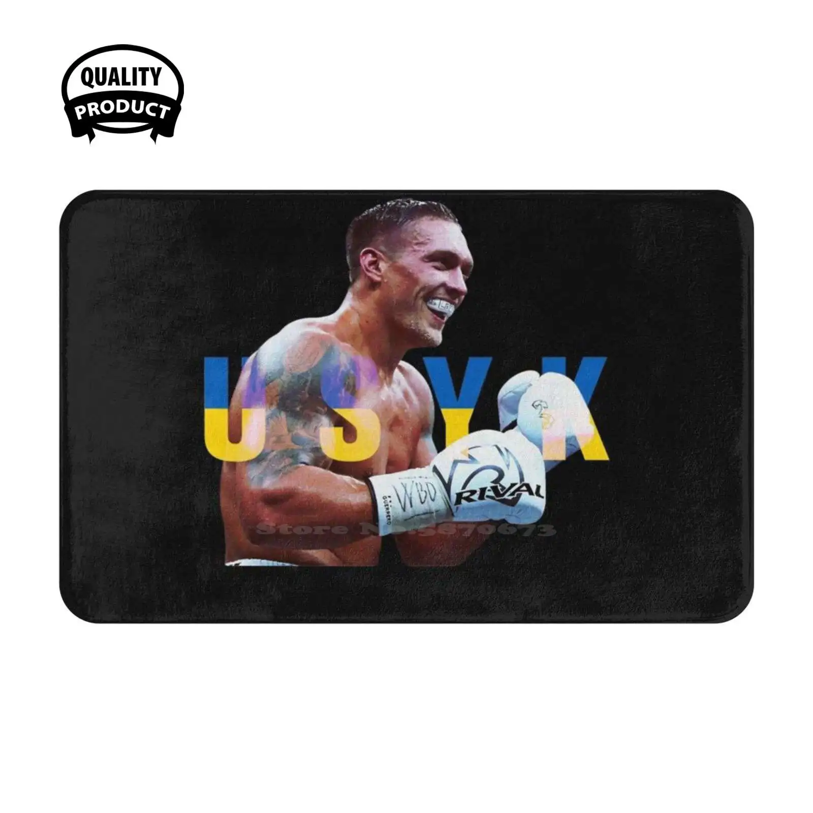 Oleksandr Usyk Boxing Soft Cushion Home Carpet Door Mat Car Rug Oleksandr Usyk Vasyl Lomachenko Gervonta Davis Tank Boxing