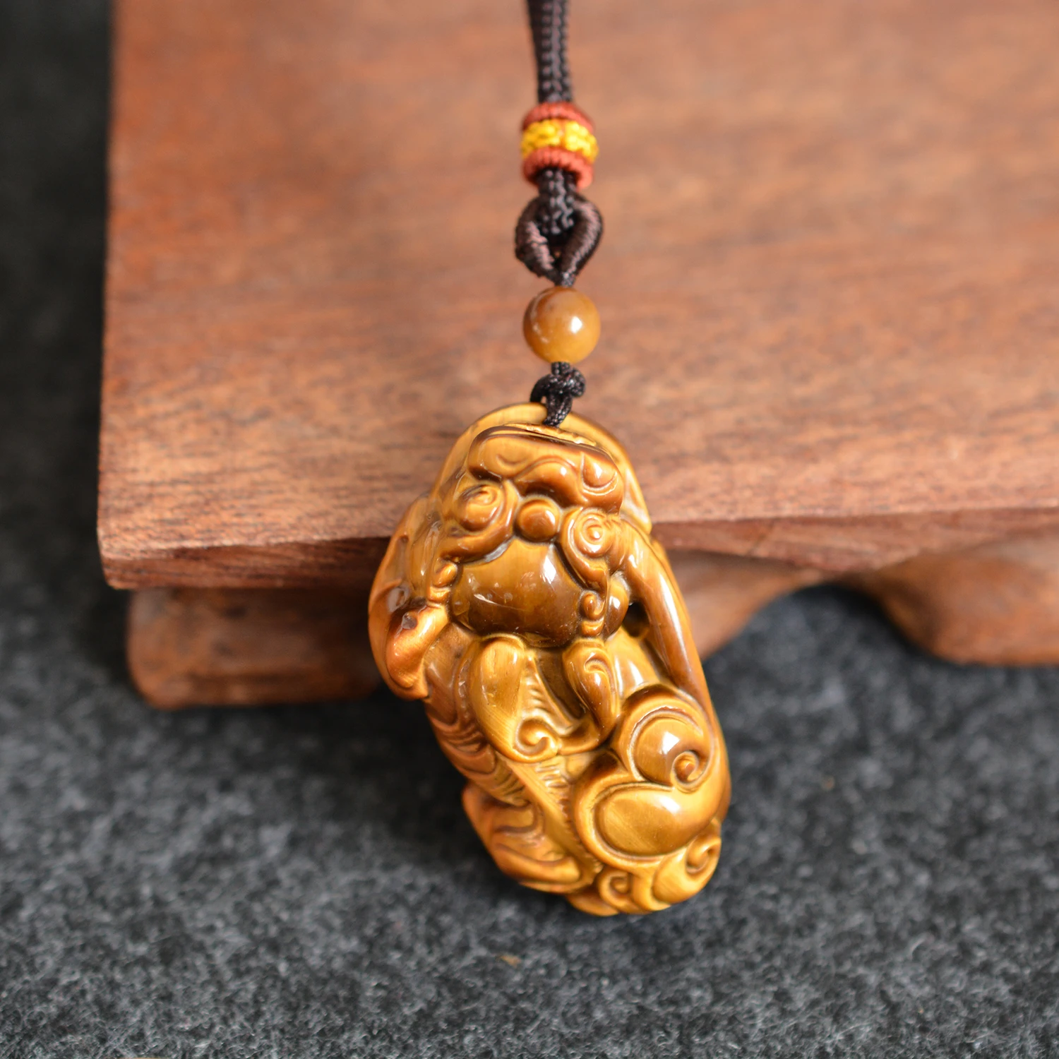 Natural Tiger Eye Stone Piyao Necklace Pendant Amluet Healing Protection Jewlery Men's Jewelry