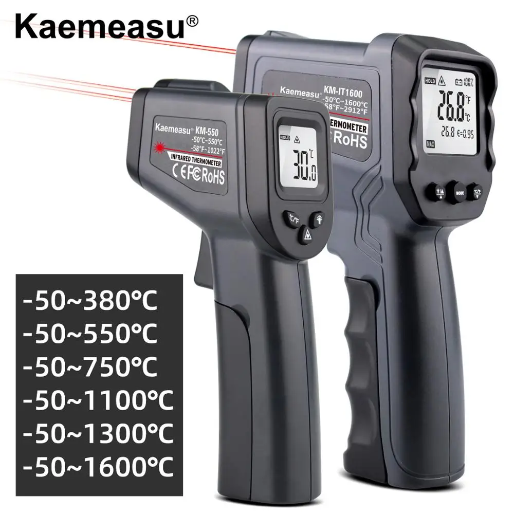 -50 ~ 1600 Graden Handheld Pyrometer Digitale Infrarood Thermometer Non-Contact Laser Lcd Display Ir Temperatuur Gun Instrumenten