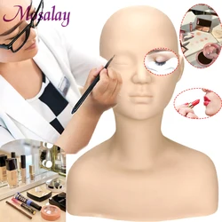 Soft Silicone Cosmetology Mannequin Head For Makeup/Grafting Eyebrow Design/ Massage / Practice Face Painting Doll Model