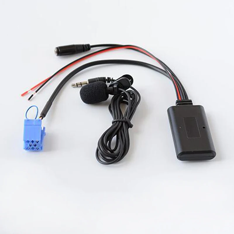 Biurlink Bluetooth Wireless AUX input Audio Cable Microphone Call Free Adapter ISO 8Pin for Smart Fortwo 450 Radio MP3 Auxiliary