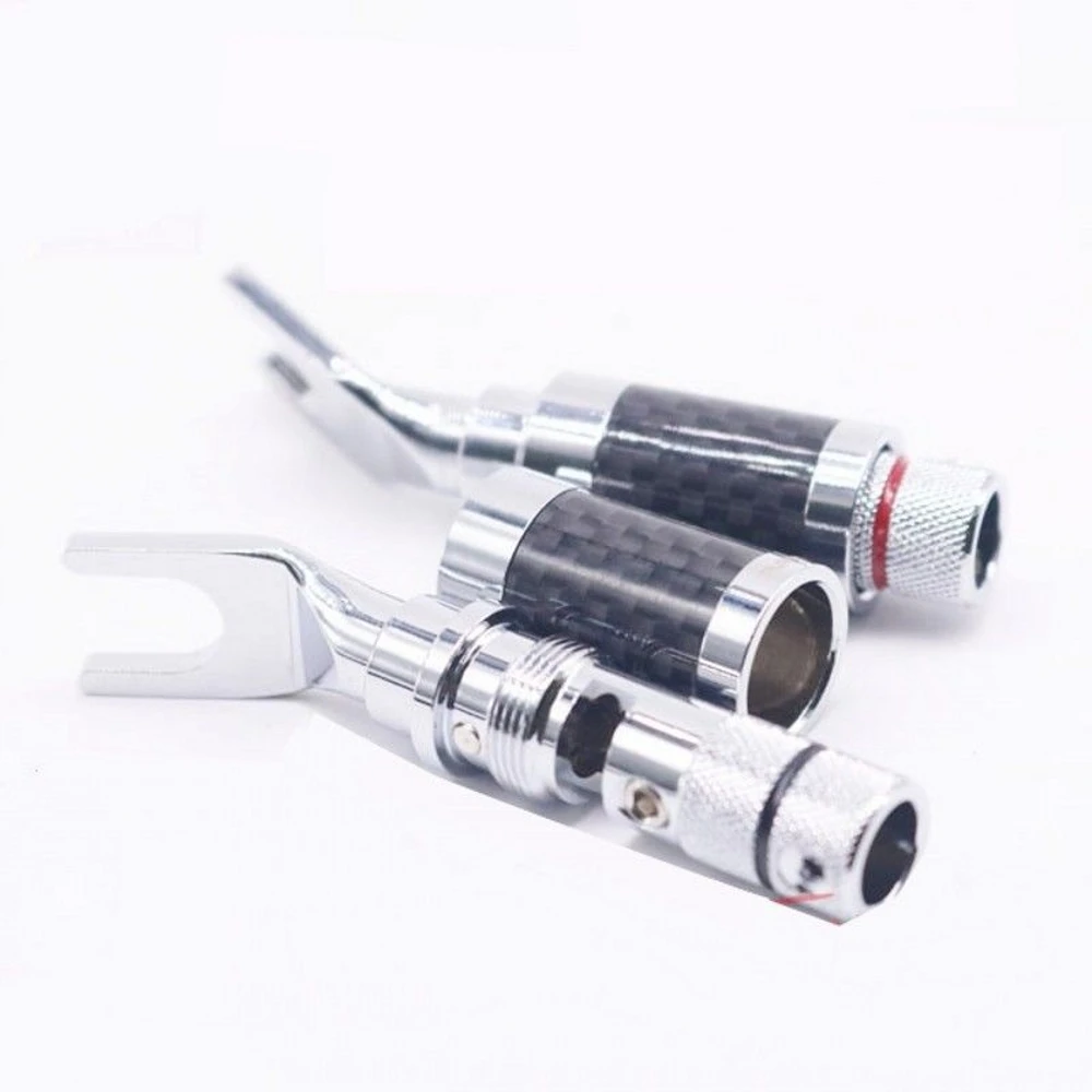 Furutech CF-201(R) Copper Rhodium Plated Carbon  connectors plugs Y Spade Original box