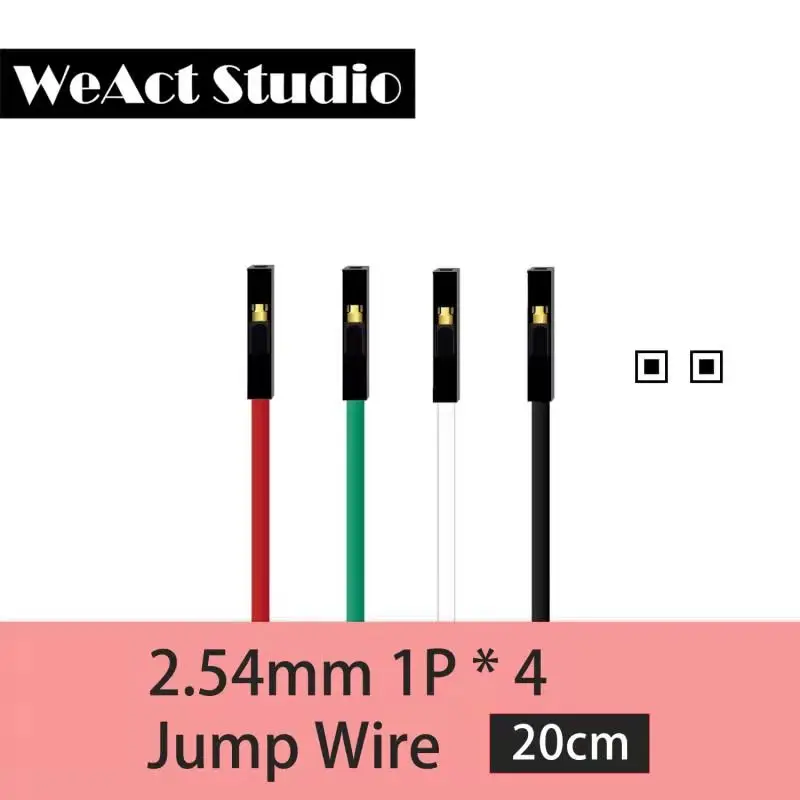 WeAct 2.54mm drut skokowy silikonowy 20cm linia Dupont żeński do żeńskiego 1Pin * 4 SWD