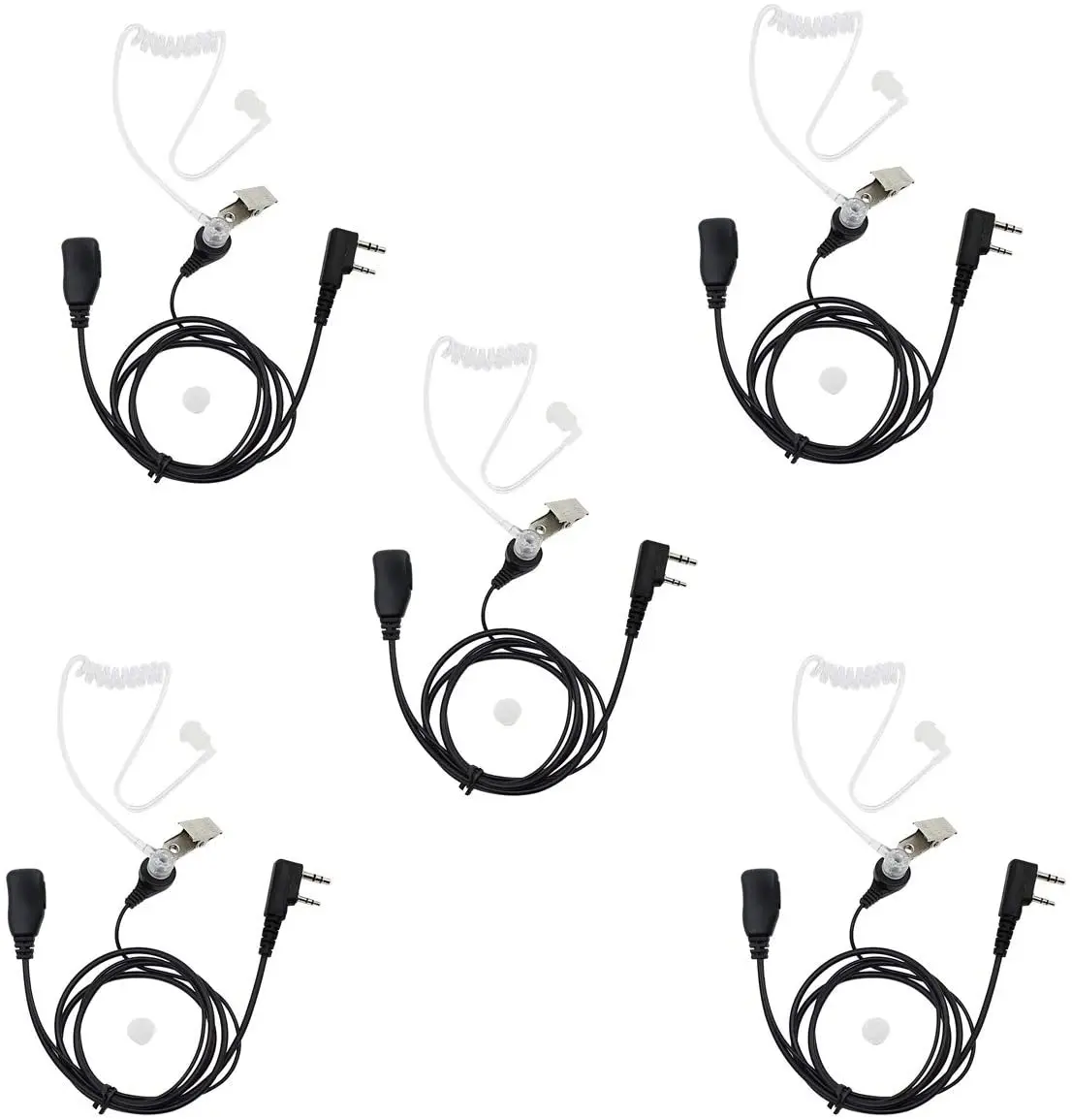 

Kymate Acoustic Tube Headset Walkie Talkies Earpiece for BaoFeng Kenwood PUXING WouXun QuanSheng Headset 2pin (5 Pack)