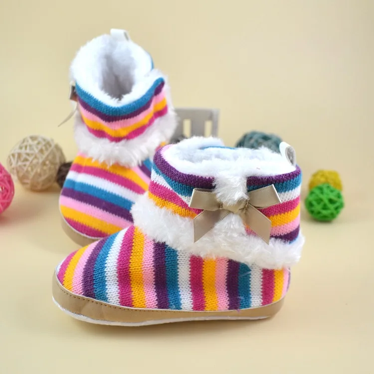 Pantoufles souples antidérapantes pour bébé garçon et fille, jolies chaussures de premiers marcheurs, chaudes, mode hiver