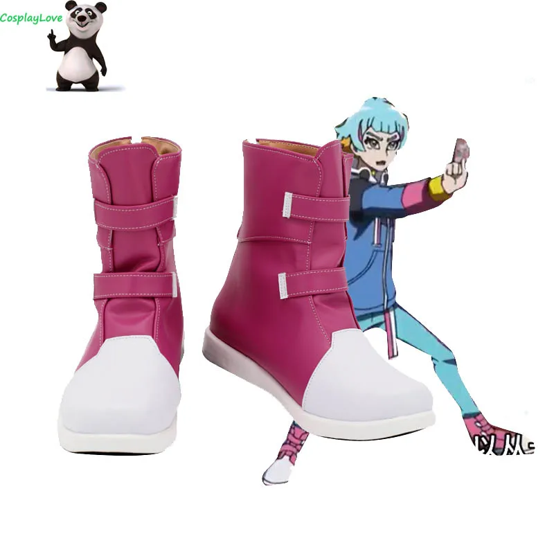 CosplayLove Yu-Gi-Oh! Vrains Roboppi Red White Cosplay Shoes Long Boots Leather Hand Custom Made For Christmas Halloween