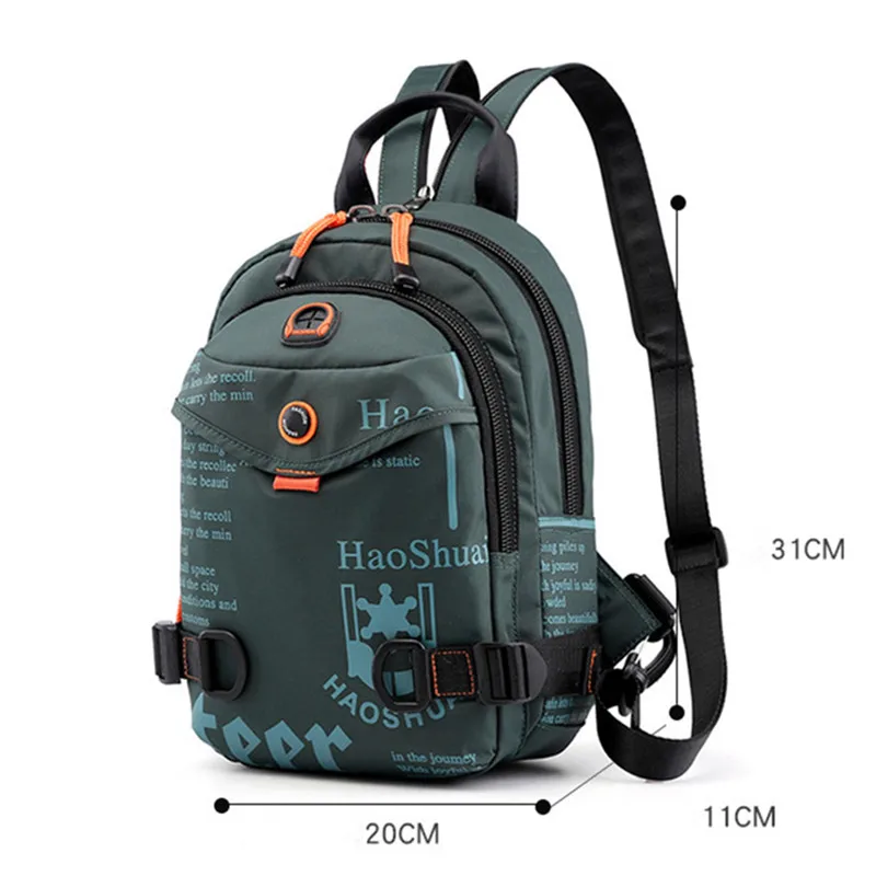 Mochila pequeña de nailon de alta calidad para hombre, morral de viaje a la moda para adolescentes, bolso escolar informal para el pecho y el hombro