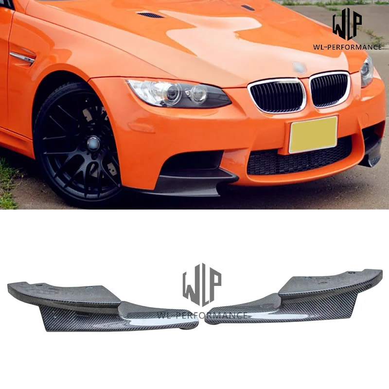 E90 E92 M3 High Quality Carbon Fiber Front Bumper Side Splitters for Bmw 3 Series E90 E92 M3 Car Body Kit 09-12 Free Shiping