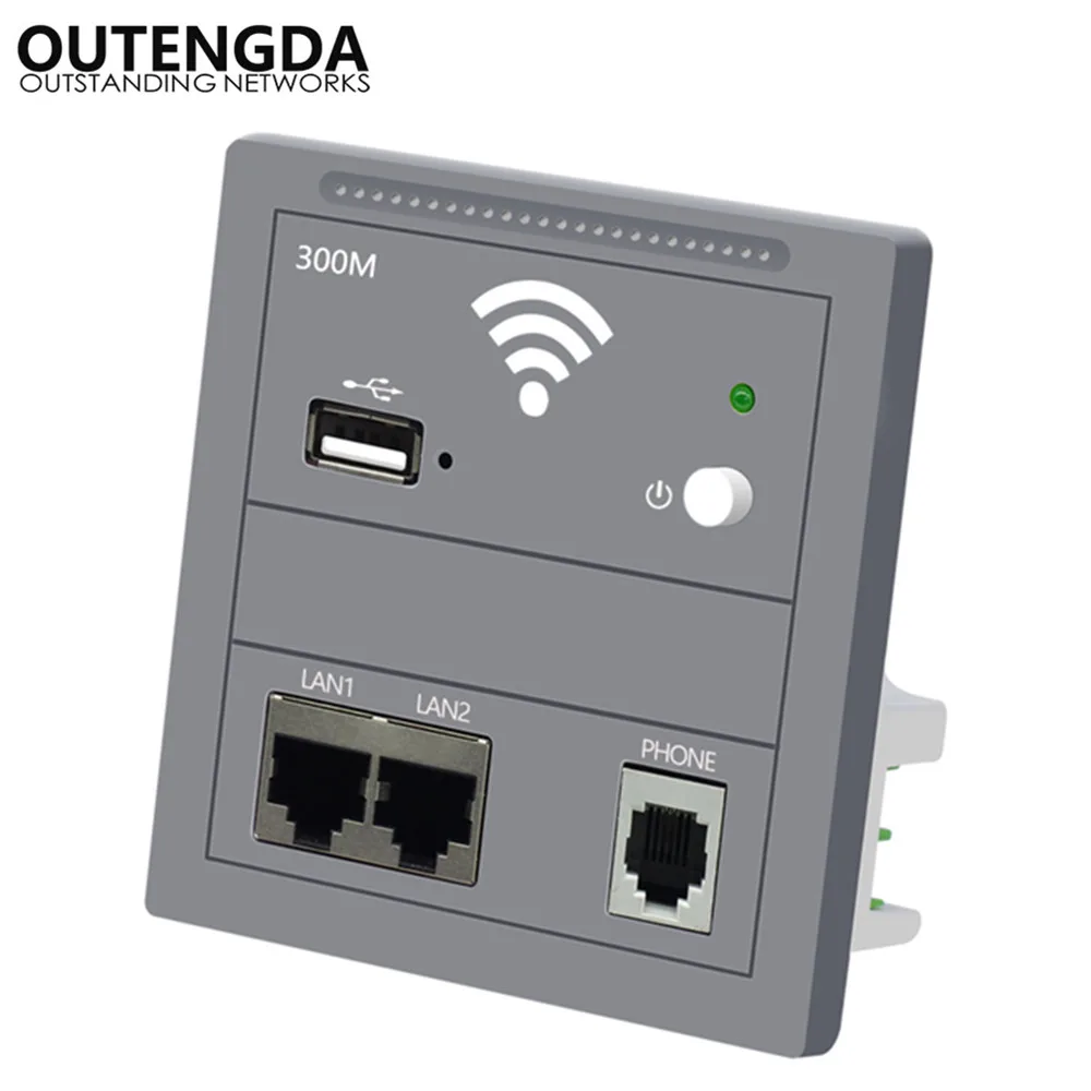 86-type European standard embedded multifunctional wireless panel AP router with RJ11 USB RJ45 LAN in wall wifi access point