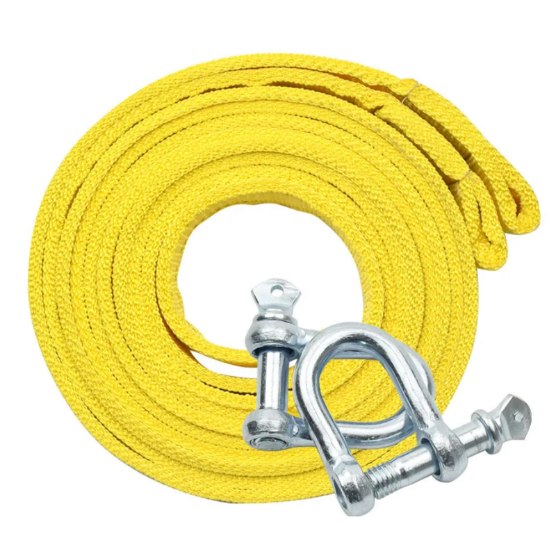 

Large car towing rope, flat recycled towing rope with U-shaped hook, suitable for trucks, trailers, SUVs, 5M 8 tons