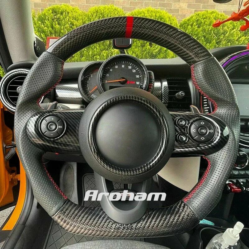 Custom High Quality Carbon Fiber Steering Wheel For BMW Mini Cooper F55 F56 F57 S JCW Mk3 2014 2015 2016 2017 2018