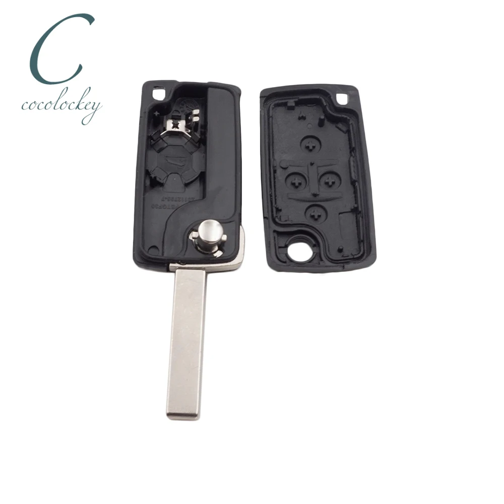1pcs Replacement 4 button flip key fob case for Peugeot 1007 807 remote new case for Peugeot Key Case Cover Cocolockey