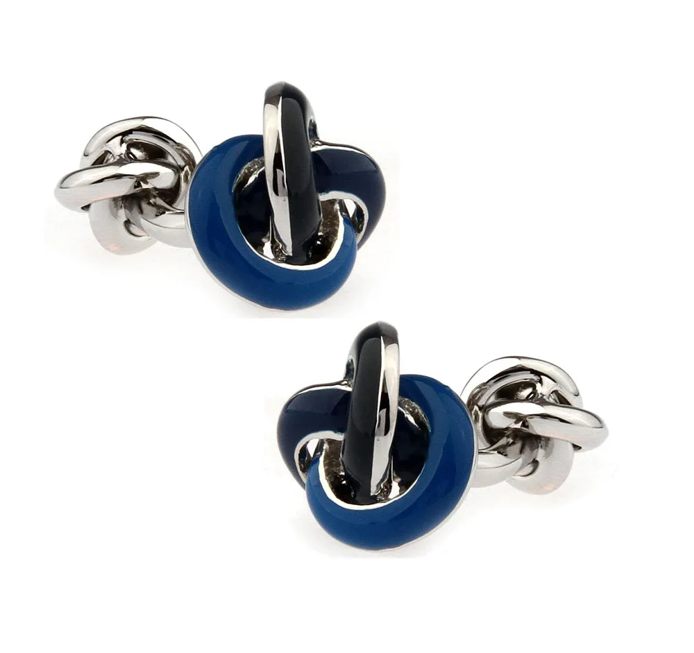 Ball Design Double Side Knot Cufflinks For Men Quality Copper Material Blue Color Cuff Links Wholesale&retail