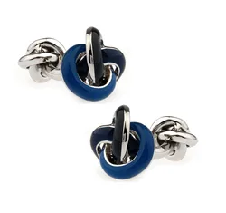 Ball Design Double Side Knot Cufflinks For Men Quality Copper Material Blue Color Cuff Links Wholesale&retail